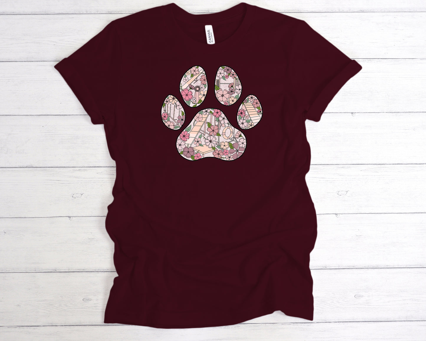 Floral Agility Paw Bella + Canvas Unisex Jersey T-Shirt