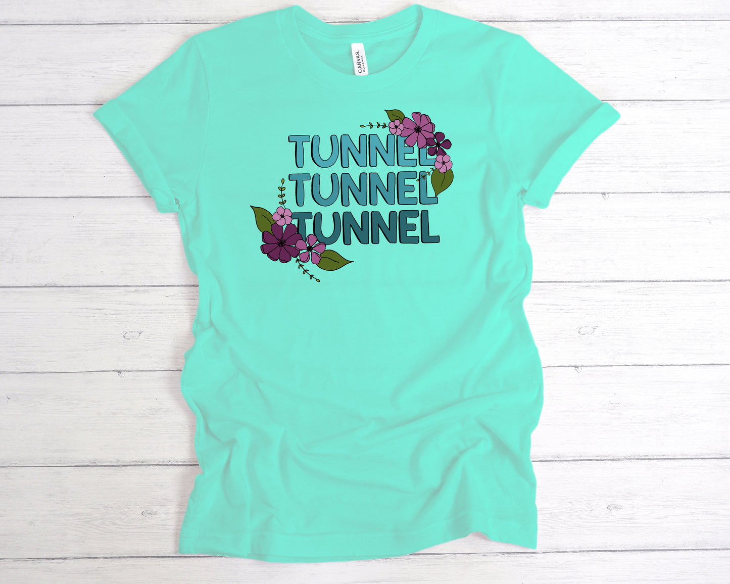 Tunnel Tunnel Tunnel Floral Bella + Canvas Unisex Jersey T-Shirt