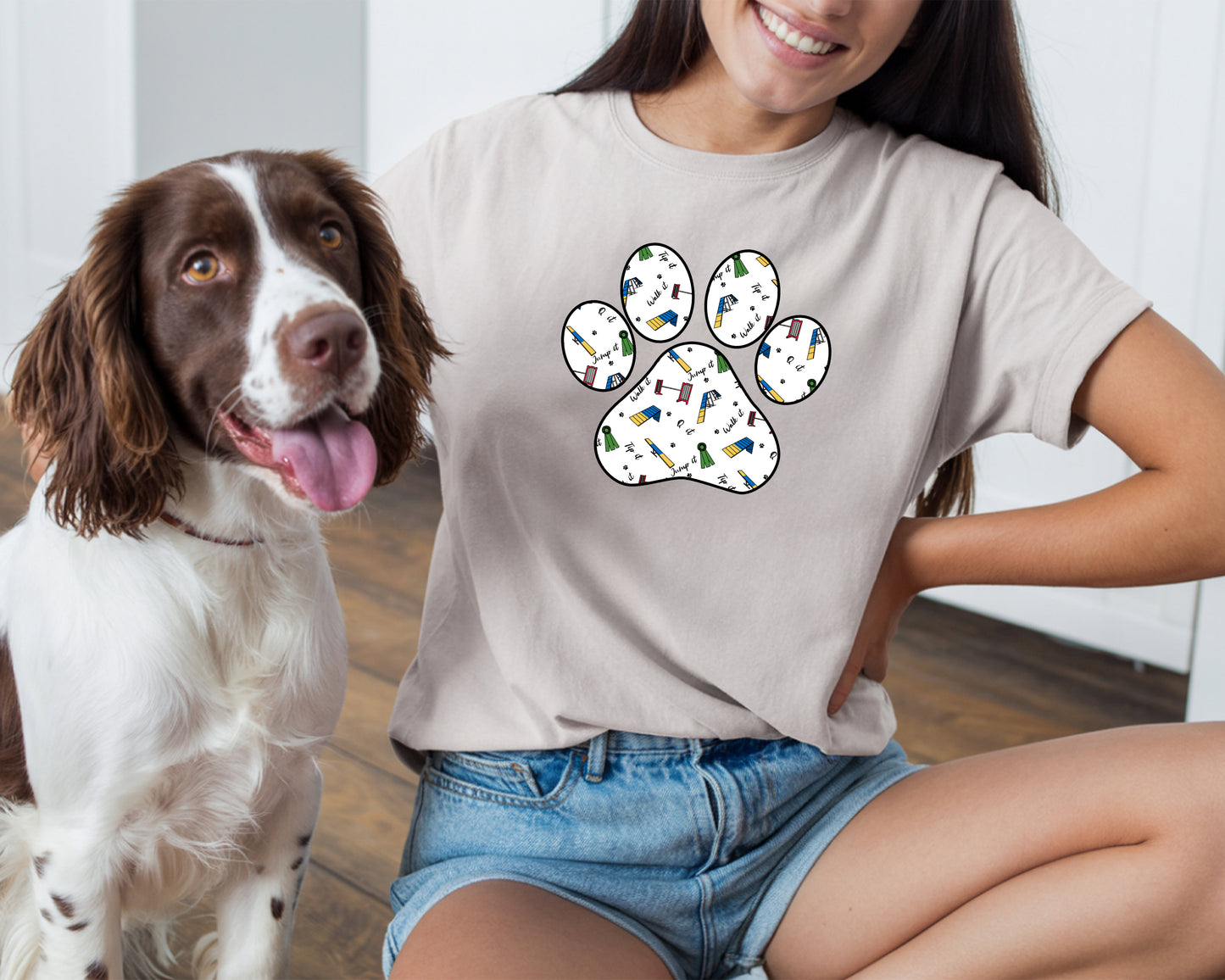 Agility Day Paw Print Bella + Canvas Unisex Jersey T-Shirt