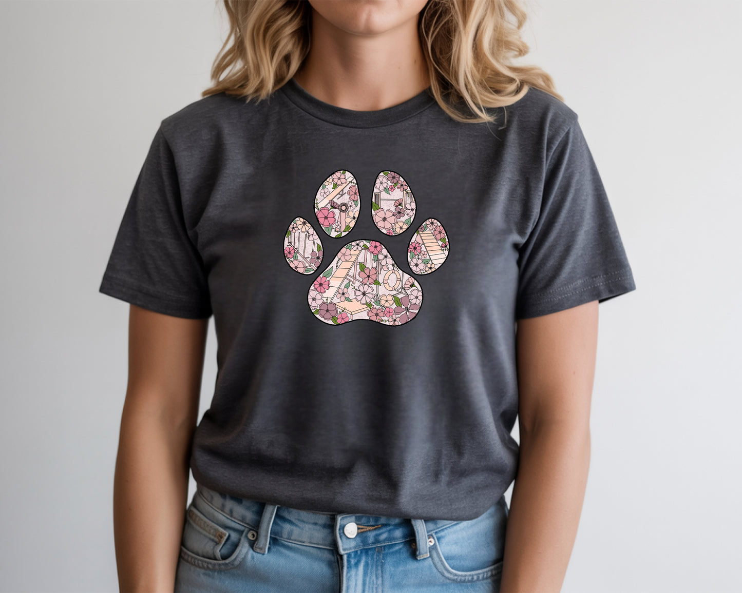 Floral Agility Paw Bella + Canvas Unisex Jersey T-Shirt
