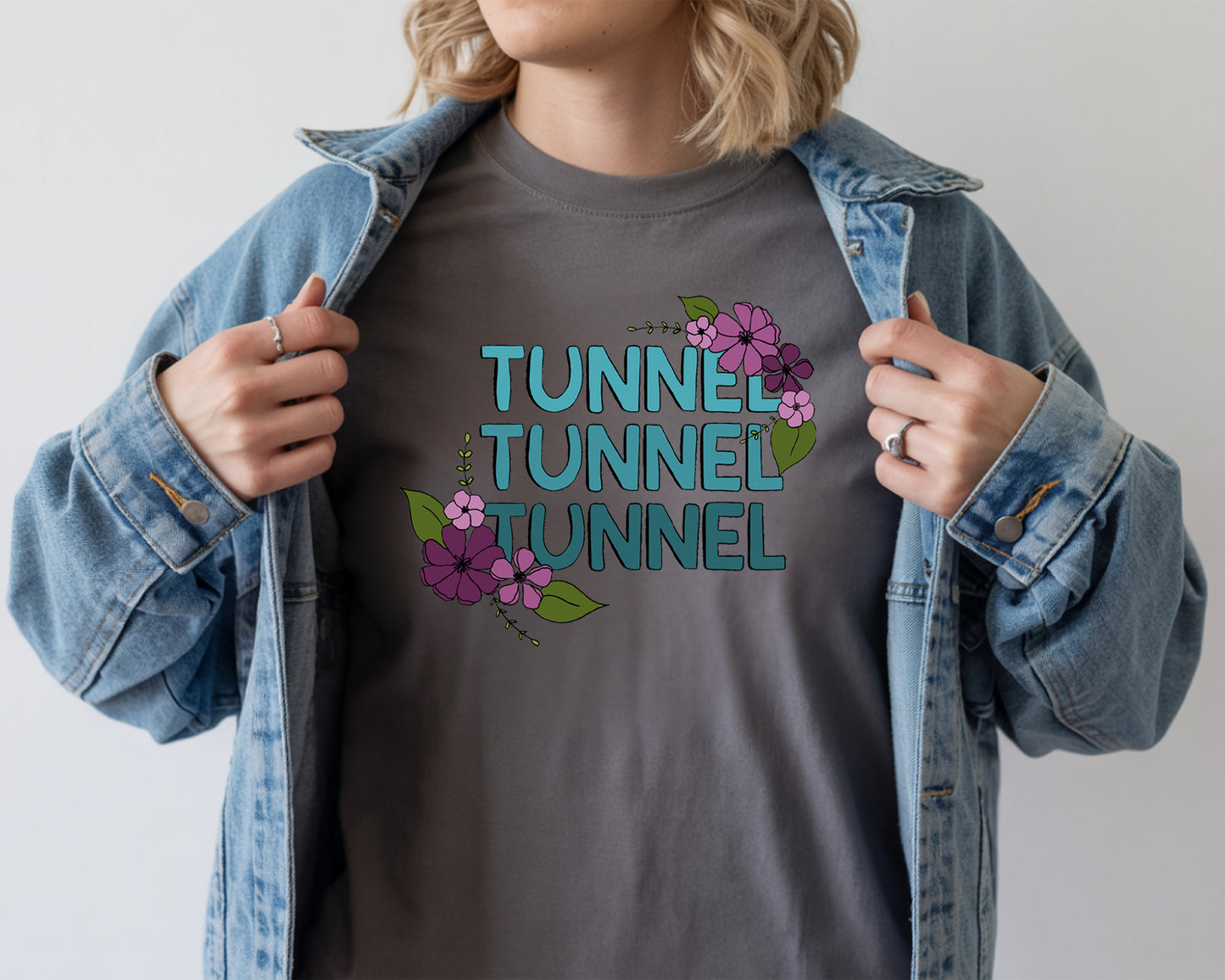 Tunnel Tunnel Tunnel Floral Bella + Canvas Unisex Jersey T-Shirt