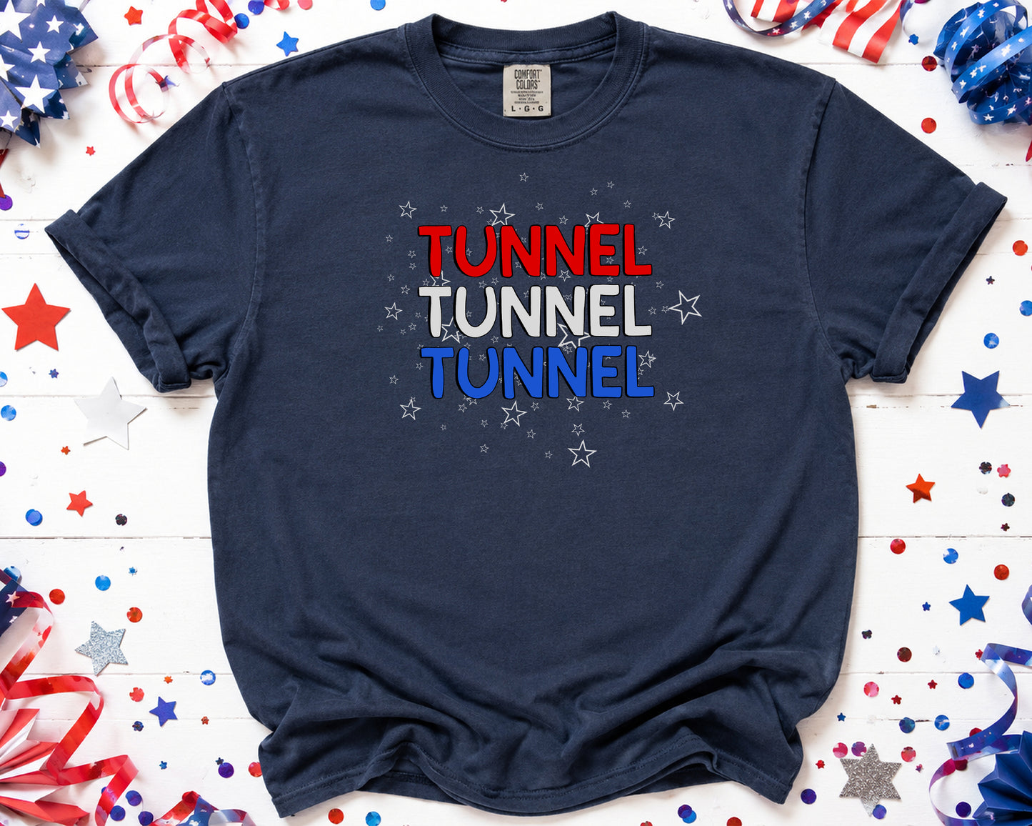 Stars and Stripes Tunnel Tunnel Tunnel Comfort Colors Unisex Heavyweight T-Shirt