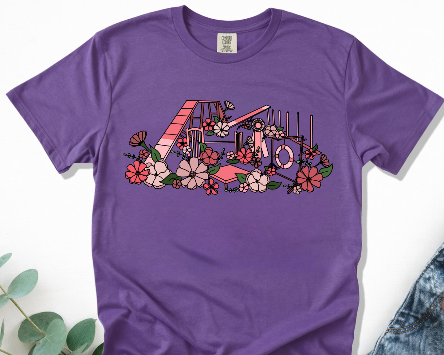 Floral Agility Equipment Comfort Colors Unisex Heavyweight T-Shirt