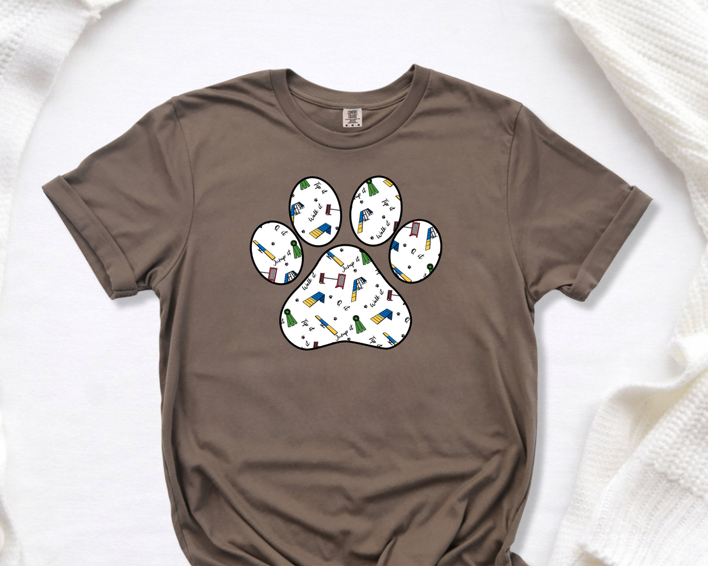 Agility Day Paw Print Comfort Colors Unisex Heavyweight T-Shirt