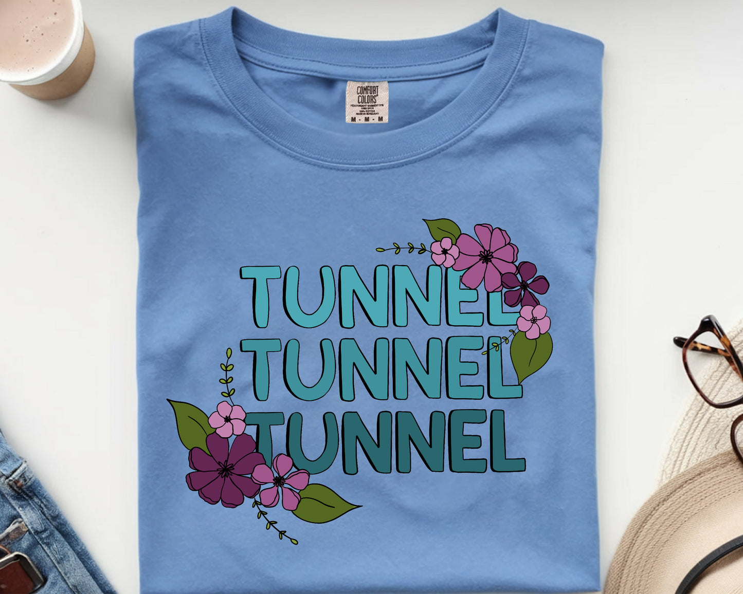 Floral Tunnel Tunnel Tunnel Comfort Colors Unisex Heavyweight T-Shirt