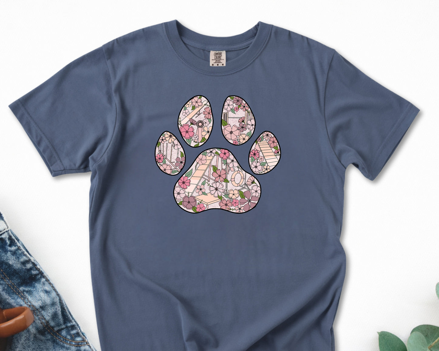 Agility Paw Print Comfort Colors Unisex Heavyweight T-Shirt