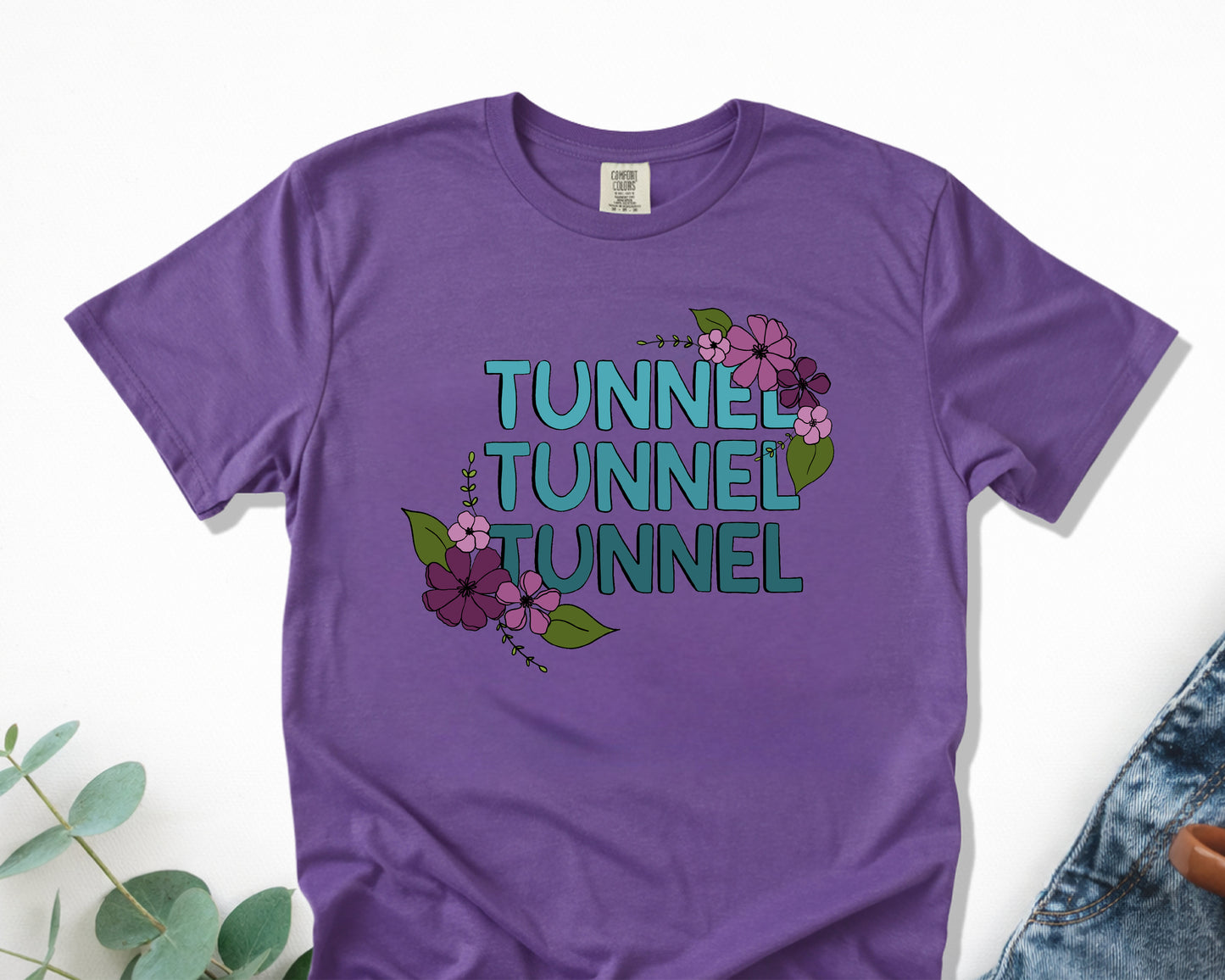 Floral Tunnel Tunnel Tunnel Comfort Colors Unisex Heavyweight T-Shirt
