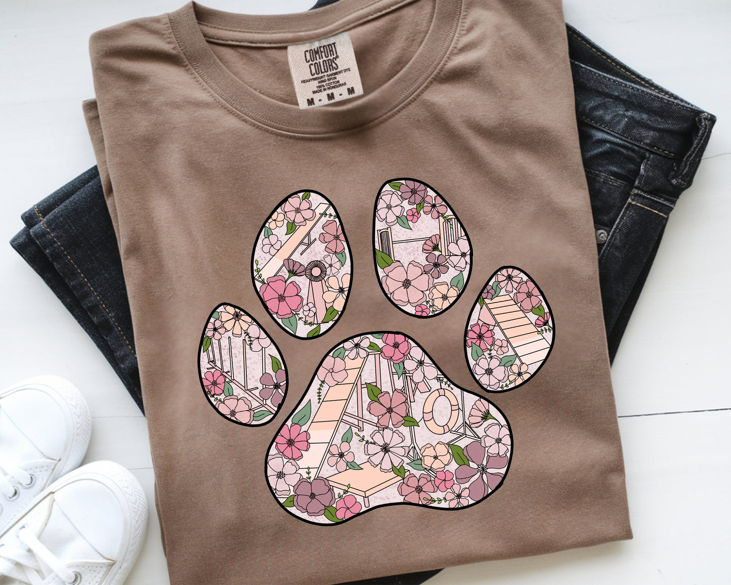 Agility Paw Print Comfort Colors Unisex Heavyweight T-Shirt