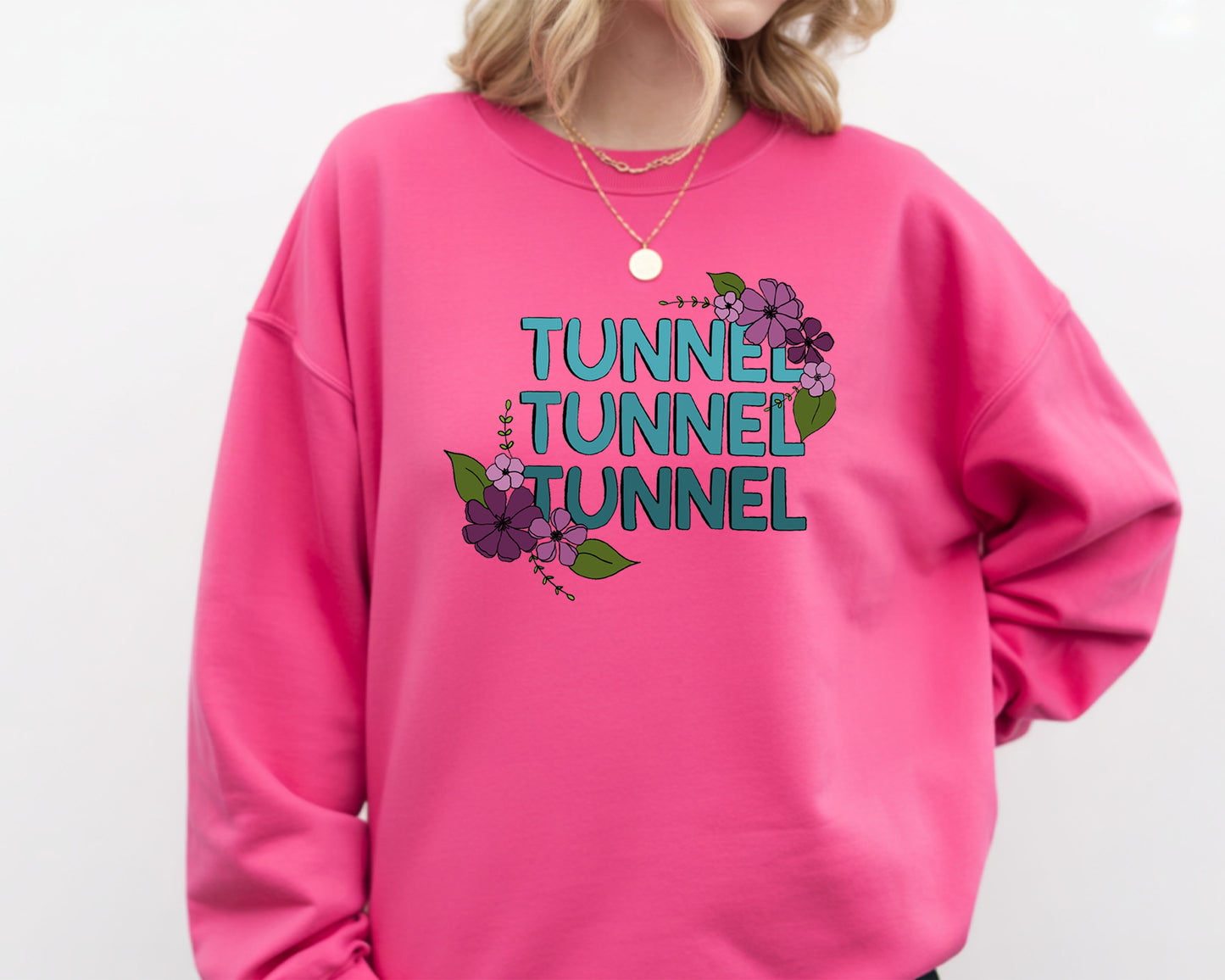 Floral Tunnel Tunnel Tunnel Gildan Unisex Heavy Blend™ 50/50 Fleece Crew