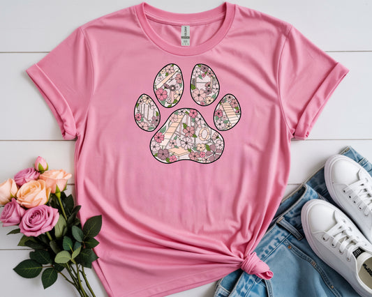 Floral Agility Paw Gildan Unisex Softstyle Tshirt