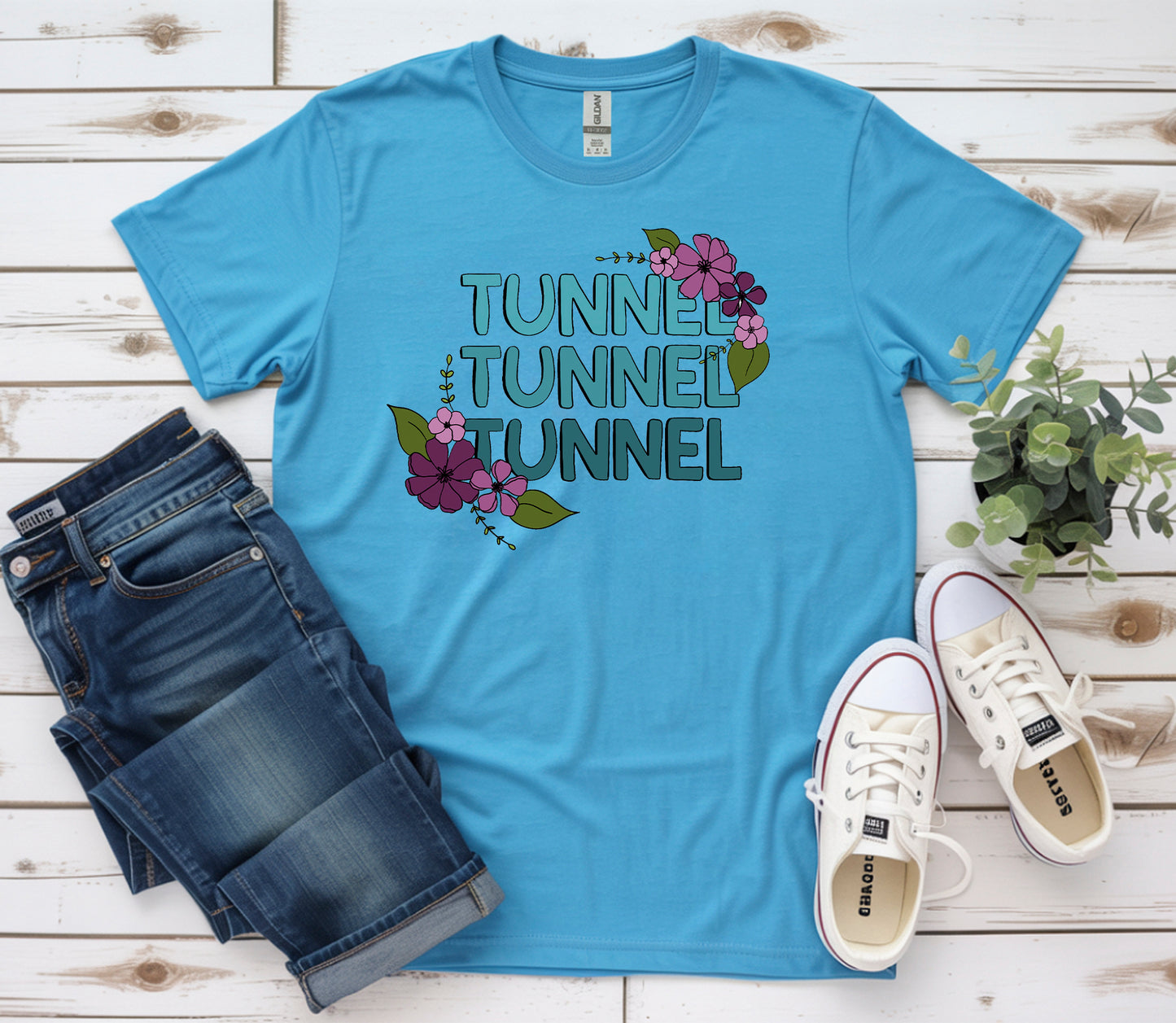 Tunnel Tunnel Tunnel Floral Gildan Unisex Softstyle Tshirt