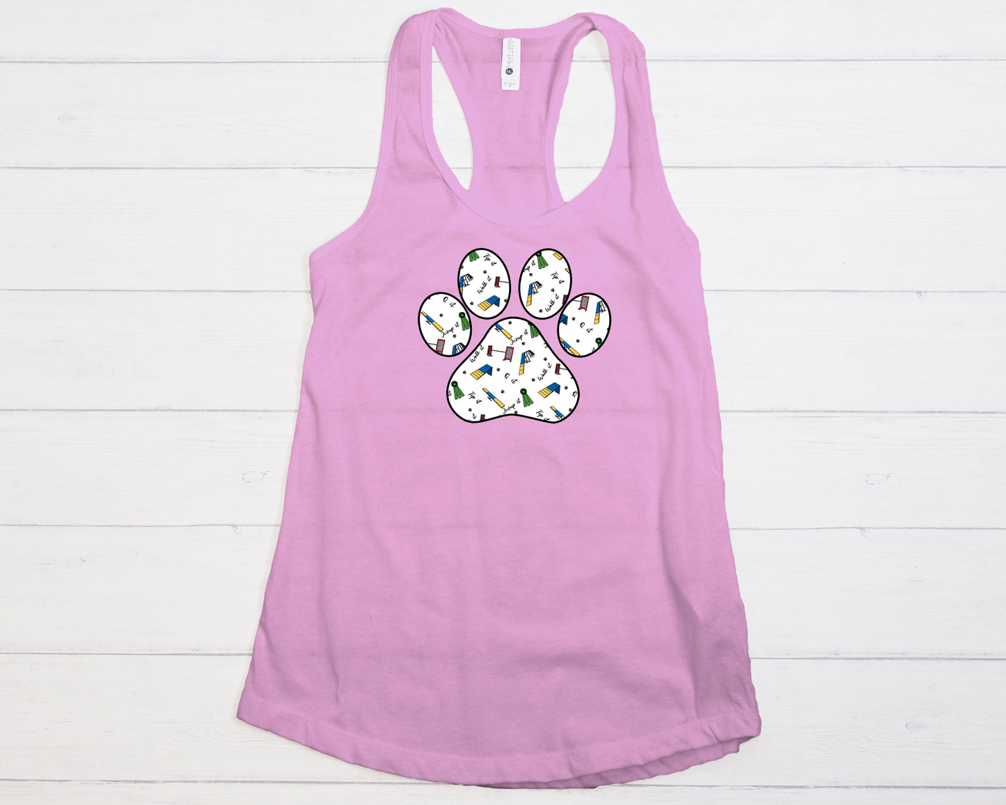 Agility Day Paw Print Next Level Women's Ideal Racerback Tank