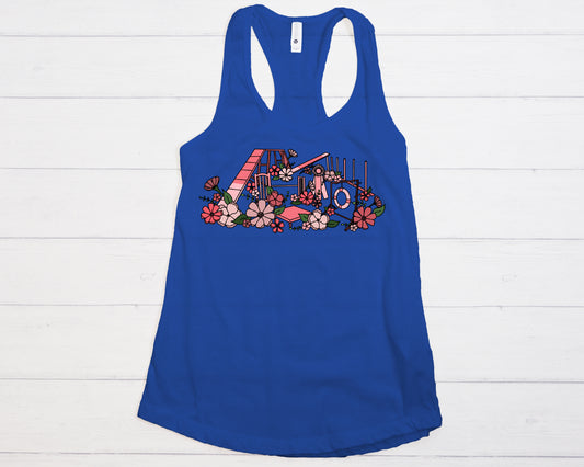 Floral Agility Equipment Next Level Women's Ideal Racerback Tank