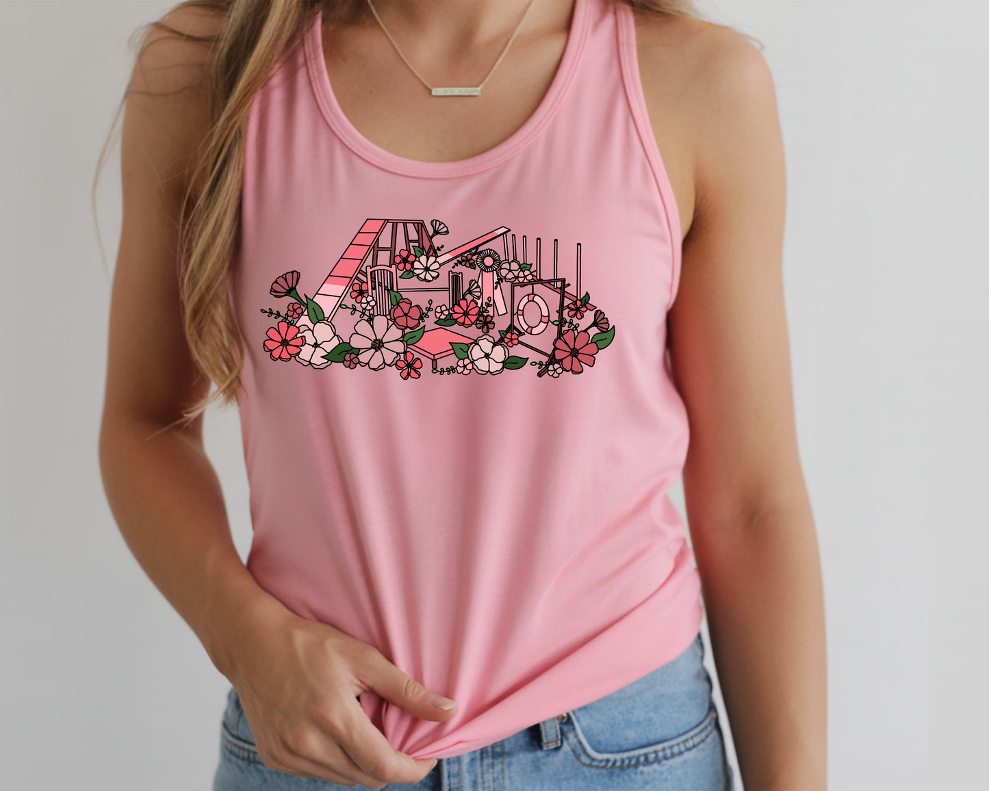Floral Agility Equipment Next Level Women's Ideal Racerback Tank