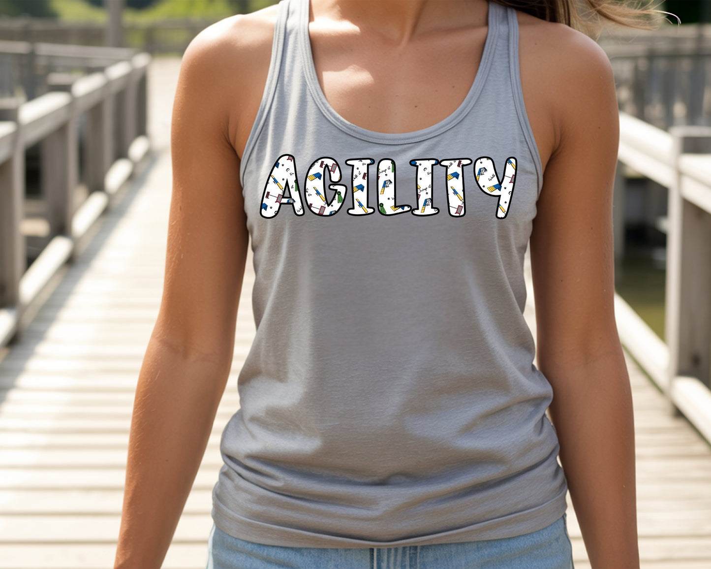 Agility Day Print Next Level Women's Ideal Racerback Tank