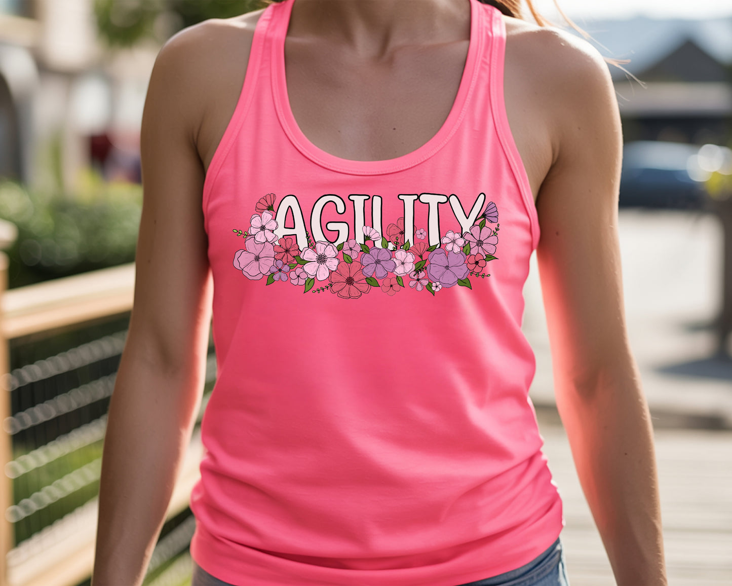 Floral Agility Next Level Women's Ideal Racerback Tank