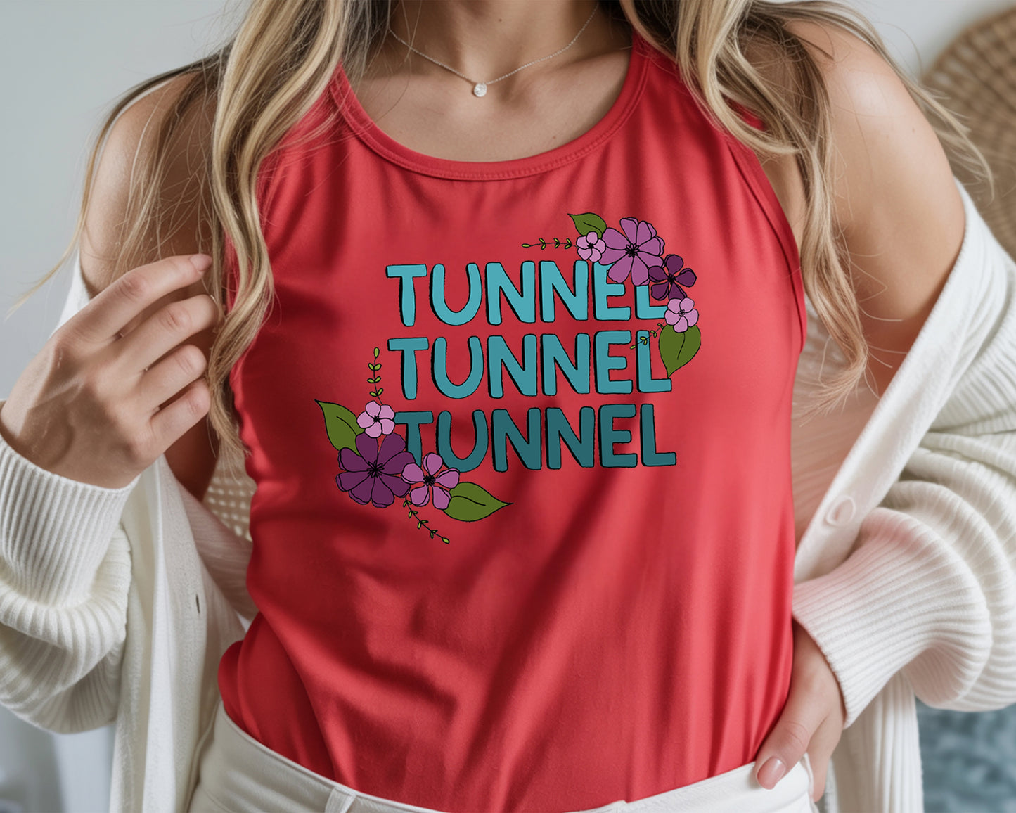 Floral Tunnel Tunnel Tunnel Next Level Women's Ideal Racerback Tank